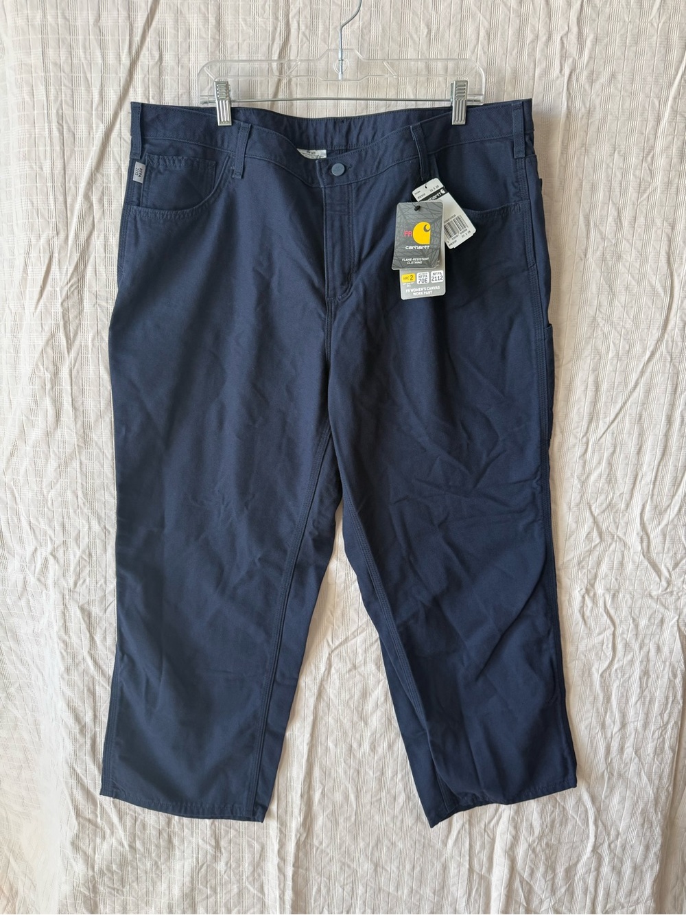 Carhartt FR Flame Resistant Women Midweight Canvas Navy Blue NWT Sz 20x28 NWT